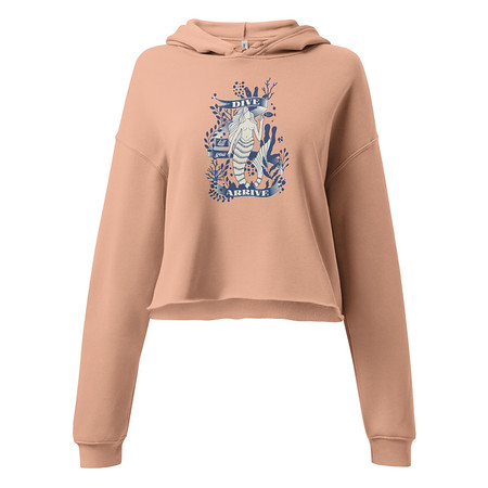 [ID: 317-G241] Blue Mermaid - Nautical Women's Cropped Hoodie