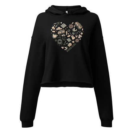 [ID: 317-G248] Boho Girl Poster Women's Cropped Hoodie