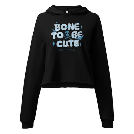 [ID: 317-G250] Bone To Be Cute - Halloween Women's Cropped Hoodie