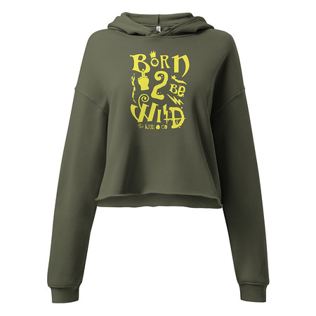 [ID: 317-G255] Born 2 Be Wild Women's Cropped Hoodie