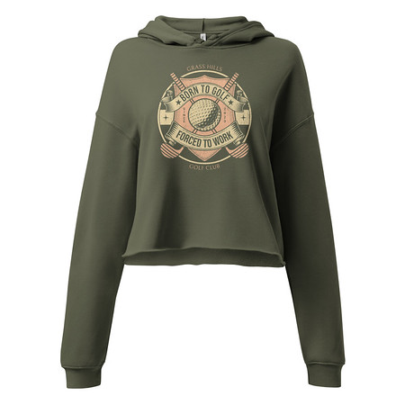 [ID: 317-G266] Born To Golf Women's Cropped Hoodie