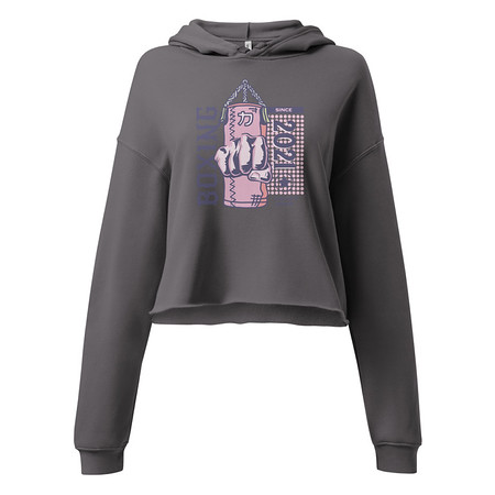 [ID: 317-G277] Boxing Fist - Punching Bag Women's Cropped Hoodie