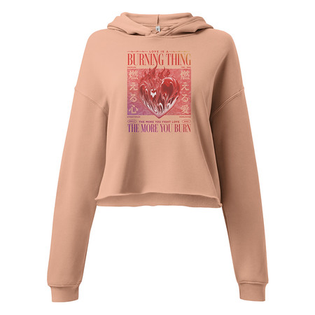 [ID: 317-G299] Burning Thing Women's Cropped Hoodie