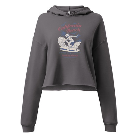 [ID: 317-G313] California Beach Surfing Women's Cropped Hoodie