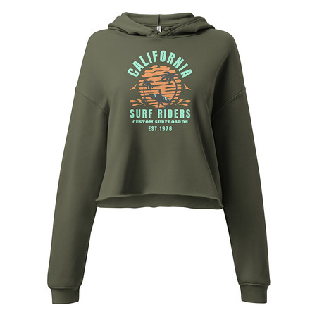 [ID: 317-G317] California Surf Riders - Beach Women's Cropped Hoodie