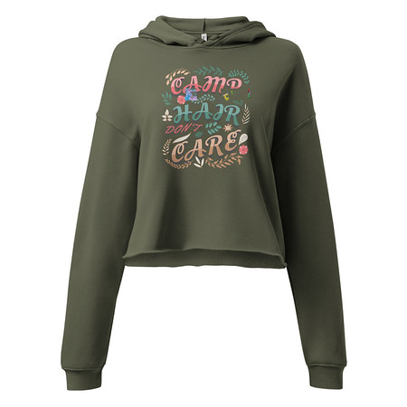 [ID: 317-G321] Camp Hair Don't Care Women's Cropped Hoodie