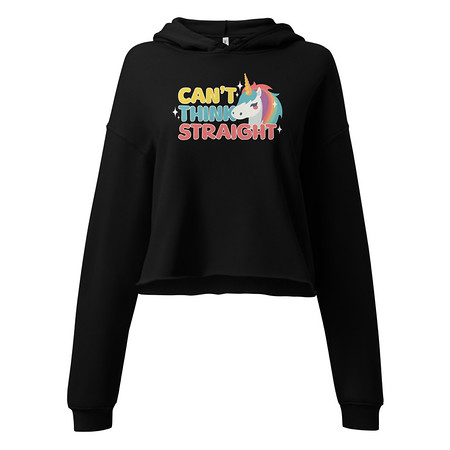 [ID: 317-G328] Can't Think Straight (2) Women's Cropped Hoodie