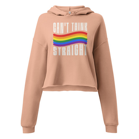 [ID: 317-G329] Can't Think Straight Women's Cropped Hoodie