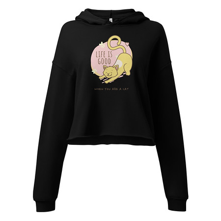 [ID: 317-G338] Cat Life - Humor Women's Cropped Hoodie