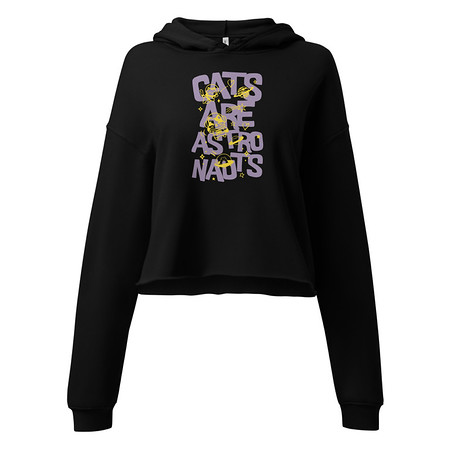 [ID: 317-G346] Cats are Astronauts Women's Cropped Hoodie
