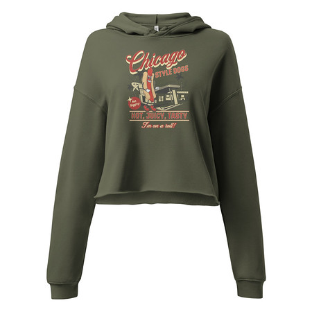 [ID: 317-G364] Chicago Style Hot Dogs Women's Cropped Hoodie