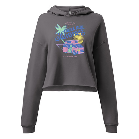 [ID: 317-G366] Chill Girl Summer Women's Cropped Hoodie