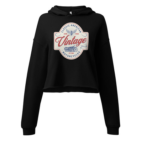 [ID: 317-G379] Classic American Motorcyles - Vintage Women's Cropped Hoodie