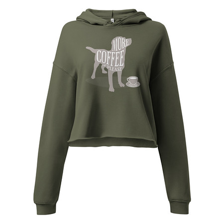 [ID: 317-G399] Coffee Dog Women's Cropped Hoodie