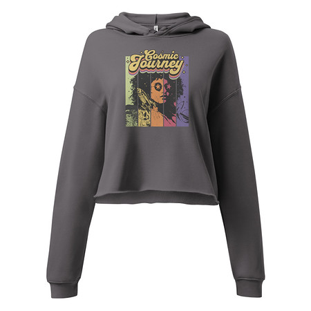 [ID: 317-G422] Cosmic Journey Rainbow Retro Women's Cropped Hoodie