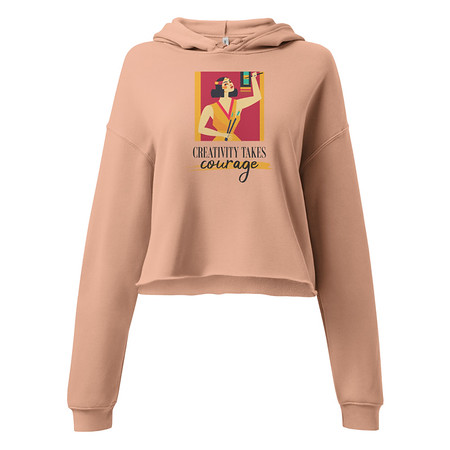 [ID: 317-G434] Creativity Takes Courage Women's Cropped Hoodie