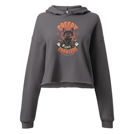 [ID: 317-G437] Creepy Crawlers Halloween Women's Cropped Hoodie
