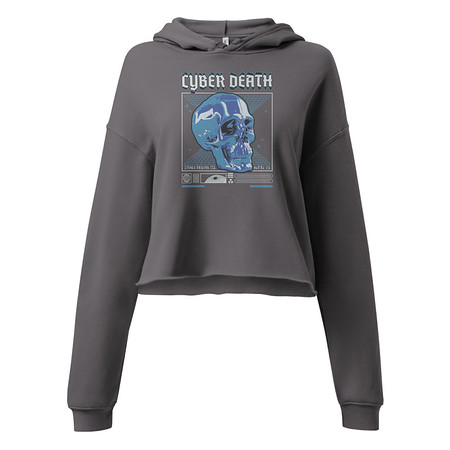 [ID: 317-G457] Cyber Death - Skull Women's Cropped Hoodie