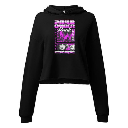 [ID: 317-G458] Cyber Punk Escape - Japanese Anime Women's Cropped Hoodie