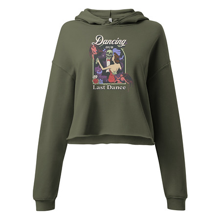 [ID: 317-G466] Dancing Our Last Dance - Halloween Women's Cropped Hoodie