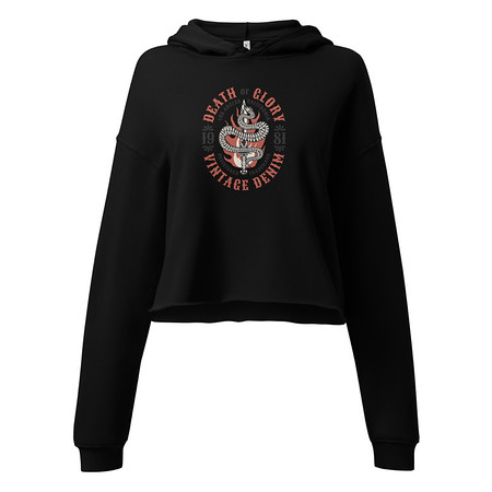 [ID: 317-G480] Death or Glory - Sword Snake Women's Cropped Hoodie