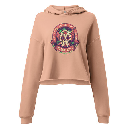 [ID: 317-G481] Death Skull - Badge  Women's Cropped Hoodie