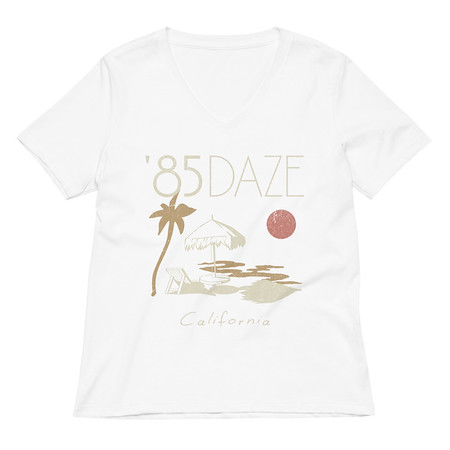 [ID: 782-G1] '85 Daze California Women's Relaxed V-Neck T-Shirt