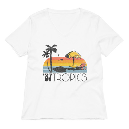 [ID: 782-G2] '87 Tropics Women's Relaxed V-Neck T-Shirt