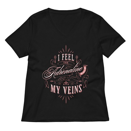 [ID: 782-G24] Adrenaline in my Veins - Victorian Women's Relaxed V-Neck T-Shirt
