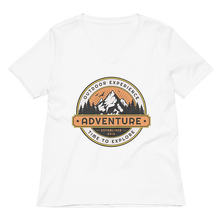[ID: 782-G26] Adventure - Outdoor Mountain Women's Relaxed V-Neck T-Shirt