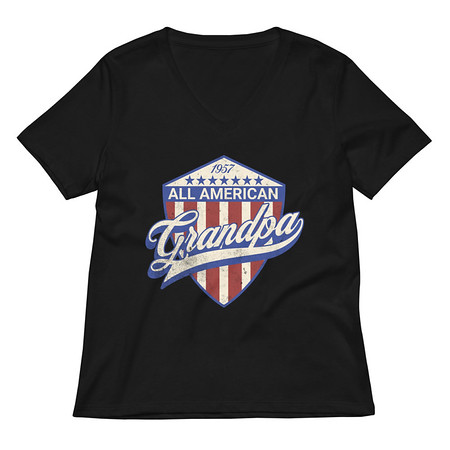 [ID: 782-G41] all american grandpa Women's Relaxed V-Neck T-Shirt