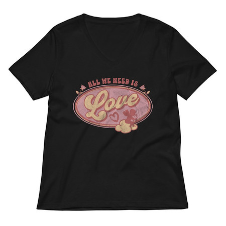 [ID: 782-G48] All We Need Is Love - Cupid Women's Relaxed V-Neck T-Shirt