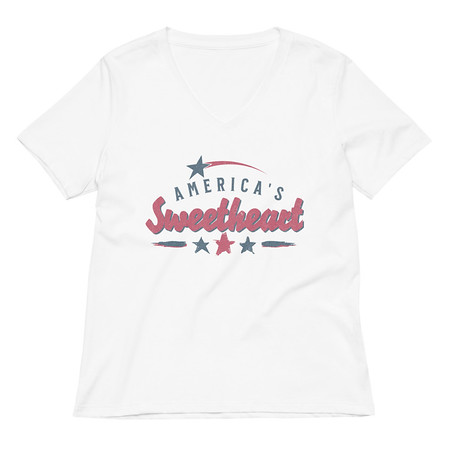 [ID: 782-G62] America's Sweetheart Women's Relaxed V-Neck T-Shirt