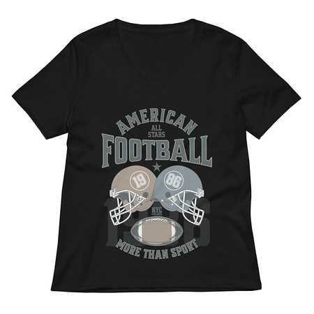 [ID: 782-G64] American All Star Football - Sports Helmet Women's Relaxed V-Neck T-Shirt