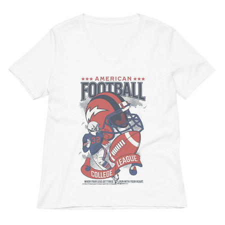 [ID: 782-G68] American Football - Athletic College League Women's Relaxed V-Neck T-Shirt