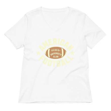 [ID: 782-G69] American Football - Athletic Sports Women's Relaxed V-Neck T-Shirt