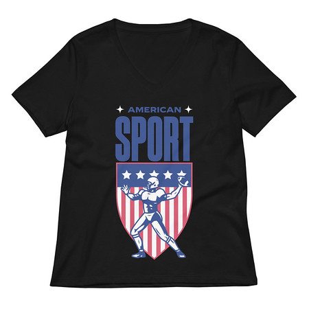 [ID: 782-G71] American Football Sport Women's Relaxed V-Neck T-Shirt
