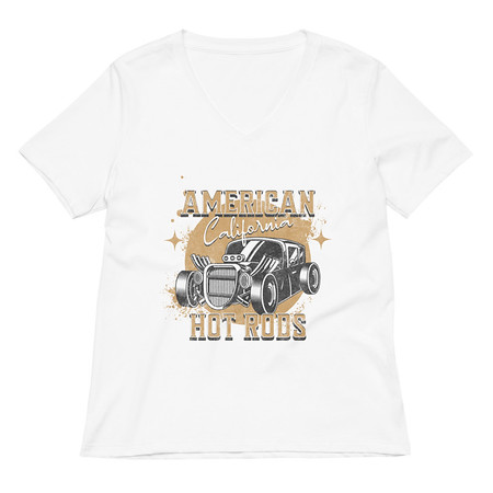 [ID: 782-G73] American Hot Rods Women's Relaxed V-Neck T-Shirt
