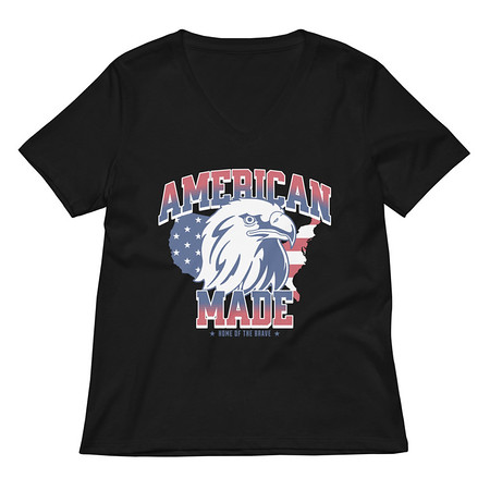 [ID: 782-G76] American Made Women's Relaxed V-Neck T-Shirt