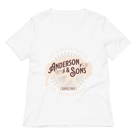 [ID: 782-G80] Anderson & Sons Leather Clothing - Buffalo Women's Relaxed V-Neck T-Shirt