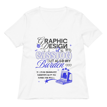 [ID: 782-G92] Anti-design  Women's Relaxed V-Neck T-Shirt