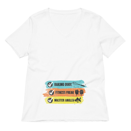 [ID: 782-G120] Awesome Dad Checklist Women's Relaxed V-Neck T-Shirt