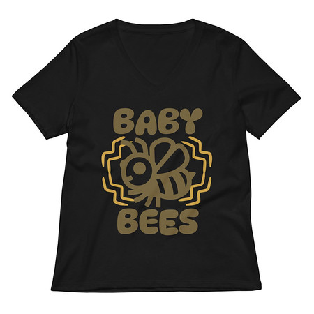 [ID: 782-G122] Baby Bees - Cute Insect Women's Relaxed V-Neck T-Shirt