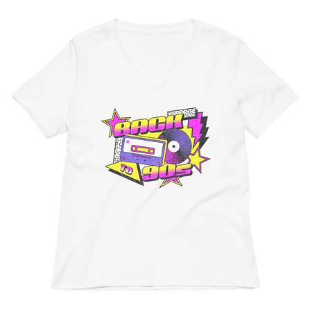 [ID: 782-G123] Back to 90s Women's Relaxed V-Neck T-Shirt