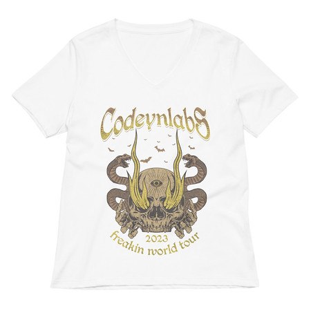 [ID: 782-G137] Band Merchandise Tour Illustration Women's Relaxed V-Neck T-Shirt