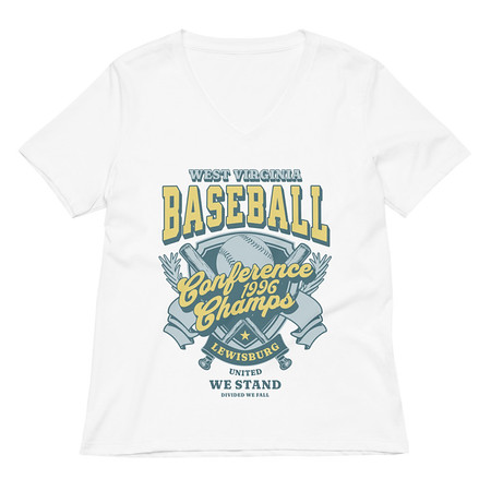 [ID: 782-G141] Baseball Conference Championships - Athlectic Badge Women's Relaxed V-Neck T-Shirt