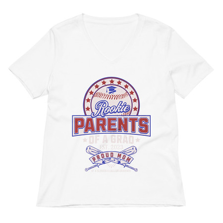 [ID: 782-G143] Baseball Mom Of A Graduate Women's Relaxed V-Neck T-Shirt