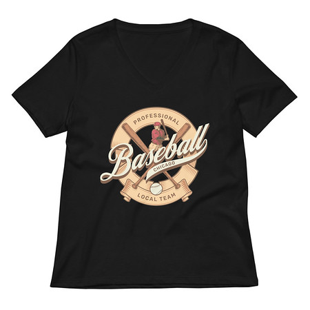 [ID: 782-G145] Baseball Team - College Sports Women's Relaxed V-Neck T-Shirt