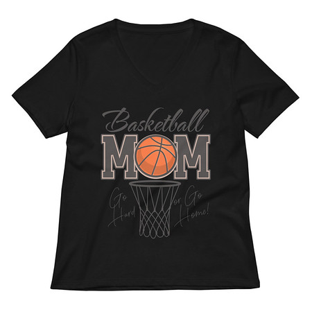 [ID: 782-G148] Basketball Mom - Mother's Day Women's Relaxed V-Neck T-Shirt