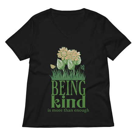 [ID: 782-G177] Being Kind is more than enough Women's Relaxed V-Neck T-Shirt